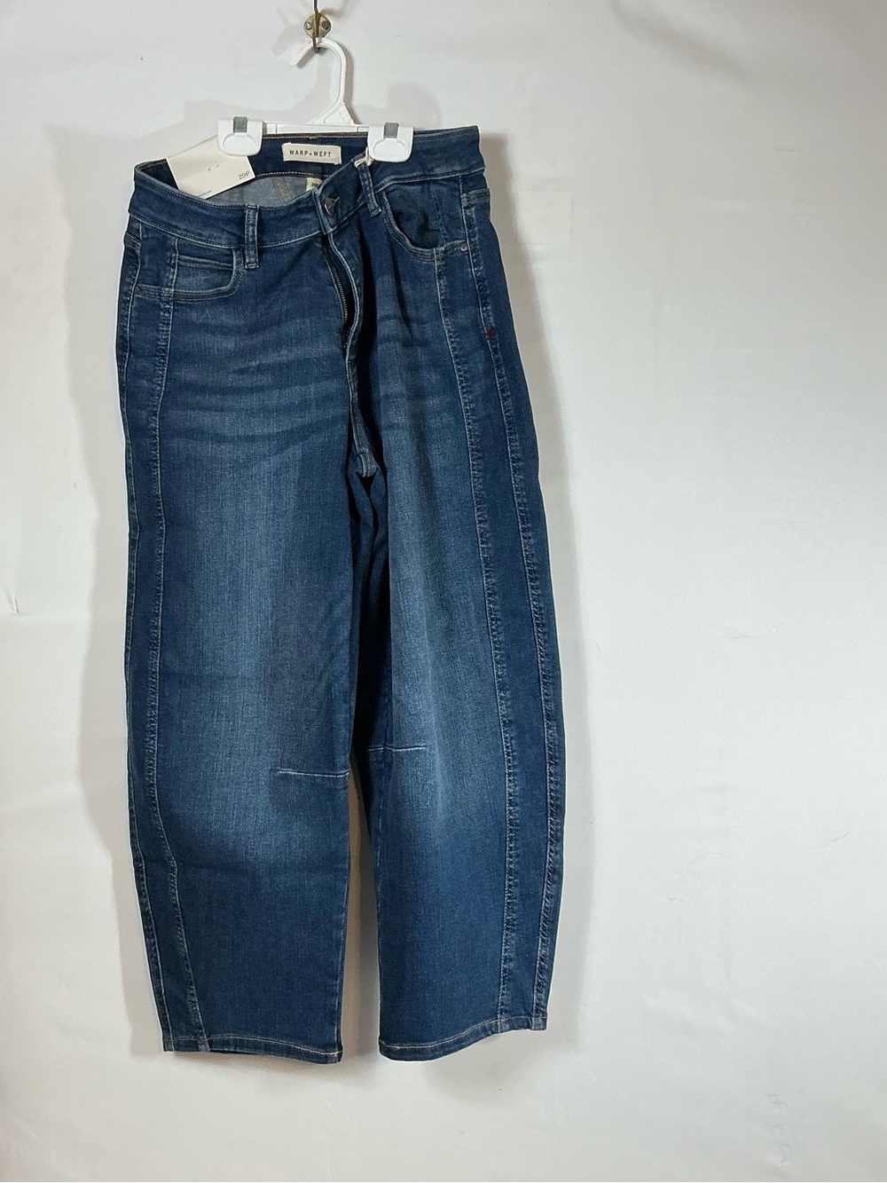 Warp + Weft Boyfriend Jeans in Medium Dark Blue